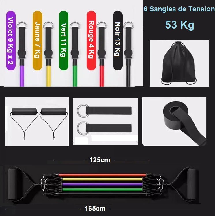 élastique musculation polyvalent multifonction